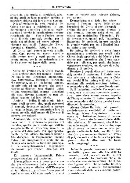 Il testimonio periodico cristiano battista