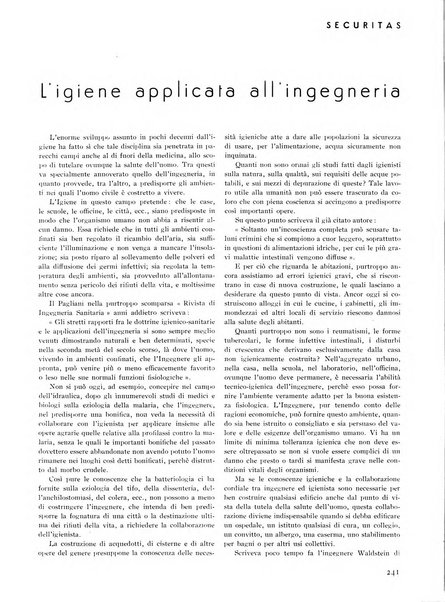 Securitas rassegna della sicurezza e dell'igiene nell'industria e nell'agricoltura - Anno 14, n. 4 (apr. 1927)-anno 65, n. 5/12 (1981)