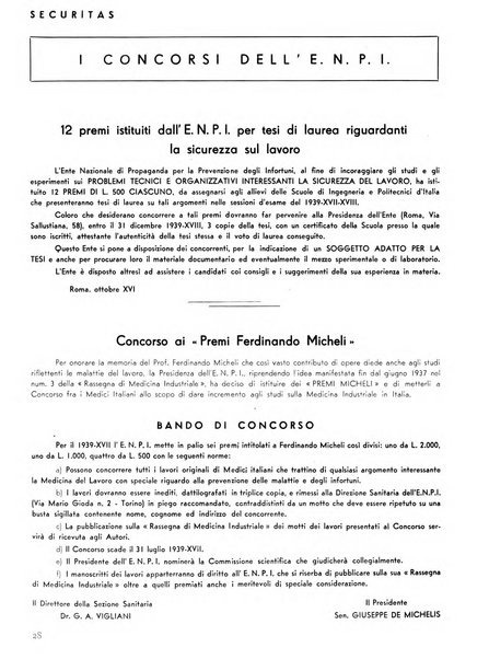 Securitas rassegna della sicurezza e dell'igiene nell'industria e nell'agricoltura - Anno 14, n. 4 (apr. 1927)-anno 65, n. 5/12 (1981)