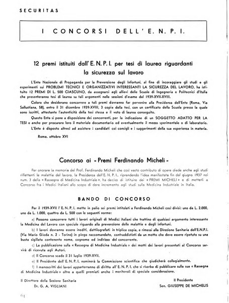 Securitas rassegna della sicurezza e dell'igiene nell'industria e nell'agricoltura - Anno 14, n. 4 (apr. 1927)-anno 65, n. 5/12 (1981)