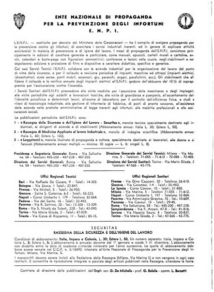 Securitas rassegna della sicurezza e dell'igiene nell'industria e nell'agricoltura - Anno 14, n. 4 (apr. 1927)-anno 65, n. 5/12 (1981)