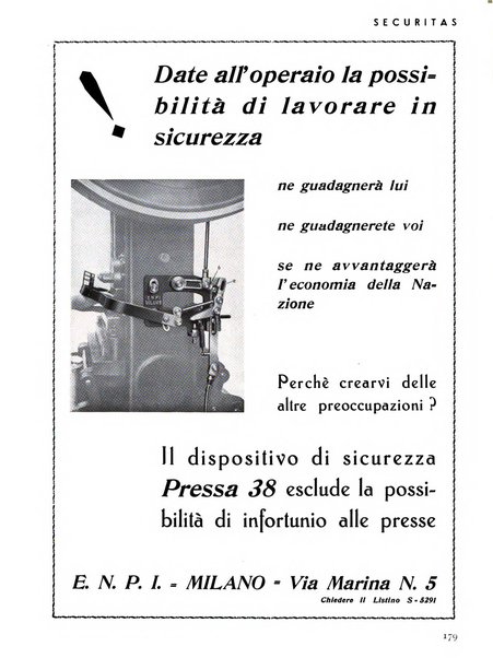 Securitas rassegna della sicurezza e dell'igiene nell'industria e nell'agricoltura - Anno 14, n. 4 (apr. 1927)-anno 65, n. 5/12 (1981)