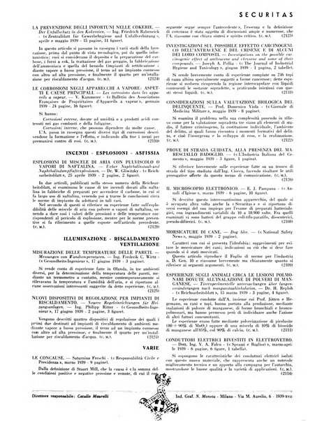 Securitas rassegna della sicurezza e dell'igiene nell'industria e nell'agricoltura - Anno 14, n. 4 (apr. 1927)-anno 65, n. 5/12 (1981)