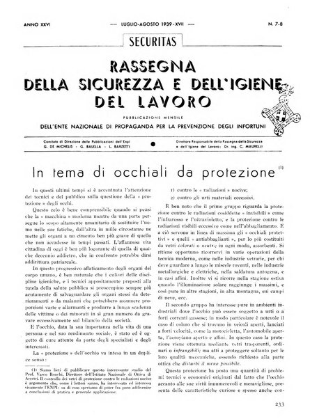 Securitas rassegna della sicurezza e dell'igiene nell'industria e nell'agricoltura - Anno 14, n. 4 (apr. 1927)-anno 65, n. 5/12 (1981)