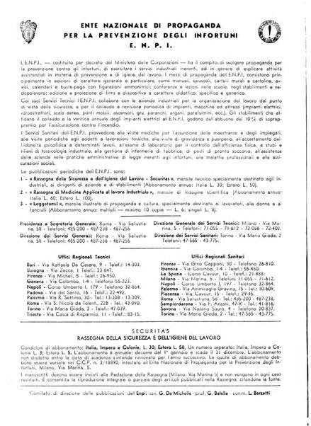 Securitas rassegna della sicurezza e dell'igiene nell'industria e nell'agricoltura - Anno 14, n. 4 (apr. 1927)-anno 65, n. 5/12 (1981)