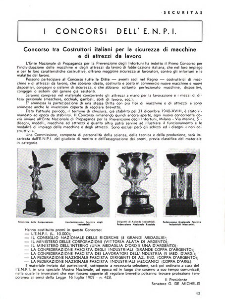 Securitas rassegna della sicurezza e dell'igiene nell'industria e nell'agricoltura - Anno 14, n. 4 (apr. 1927)-anno 65, n. 5/12 (1981)