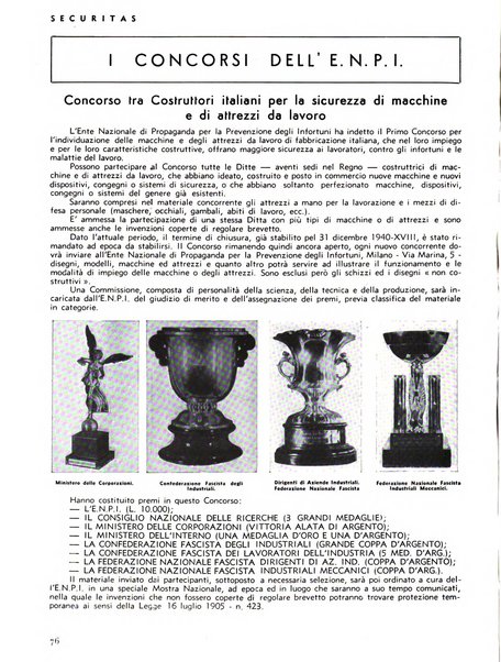 Securitas rassegna della sicurezza e dell'igiene nell'industria e nell'agricoltura - Anno 14, n. 4 (apr. 1927)-anno 65, n. 5/12 (1981)