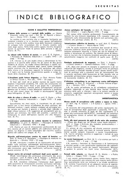 Securitas rassegna della sicurezza e dell'igiene nell'industria e nell'agricoltura - Anno 14, n. 4 (apr. 1927)-anno 65, n. 5/12 (1981)