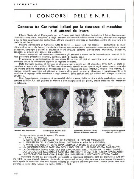 Securitas rassegna della sicurezza e dell'igiene nell'industria e nell'agricoltura - Anno 14, n. 4 (apr. 1927)-anno 65, n. 5/12 (1981)