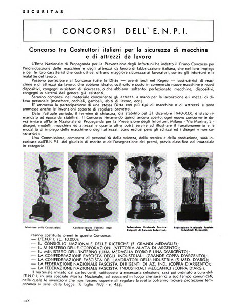 Securitas rassegna della sicurezza e dell'igiene nell'industria e nell'agricoltura - Anno 14, n. 4 (apr. 1927)-anno 65, n. 5/12 (1981)