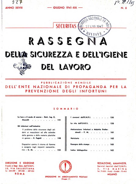 Securitas rassegna della sicurezza e dell'igiene nell'industria e nell'agricoltura - Anno 14, n. 4 (apr. 1927)-anno 65, n. 5/12 (1981)