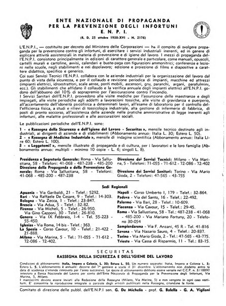 Securitas rassegna della sicurezza e dell'igiene nell'industria e nell'agricoltura - Anno 14, n. 4 (apr. 1927)-anno 65, n. 5/12 (1981)