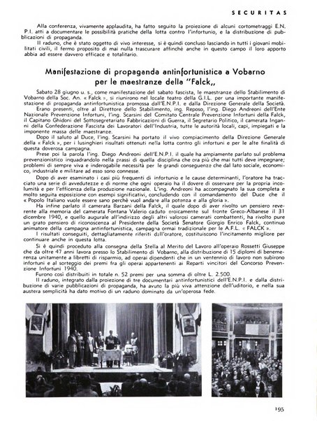 Securitas rassegna della sicurezza e dell'igiene nell'industria e nell'agricoltura - Anno 14, n. 4 (apr. 1927)-anno 65, n. 5/12 (1981)