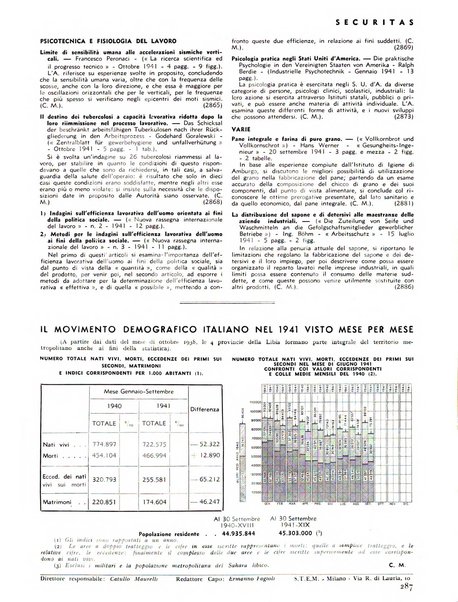 Securitas rassegna della sicurezza e dell'igiene nell'industria e nell'agricoltura - Anno 14, n. 4 (apr. 1927)-anno 65, n. 5/12 (1981)