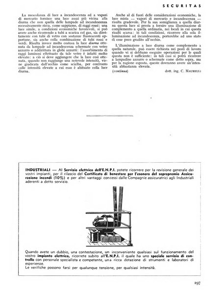 Securitas rassegna della sicurezza e dell'igiene nell'industria e nell'agricoltura - Anno 14, n. 4 (apr. 1927)-anno 65, n. 5/12 (1981)