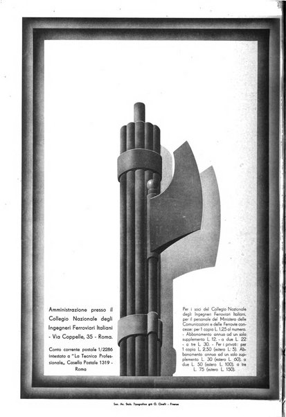 La tecnica professionale. Servizio lavori, linea e impianti raccolta di studi e notizie per l'istruzione del personale ferroviario
