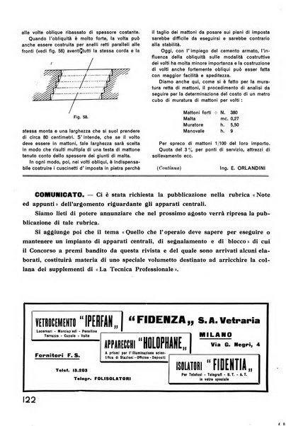 La tecnica professionale. Servizio lavori, linea e impianti raccolta di studi e notizie per l'istruzione del personale ferroviario