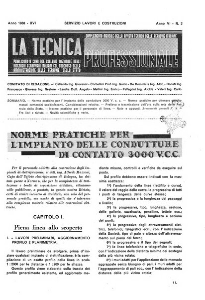 La tecnica professionale. Servizio lavori, linea e impianti raccolta di studi e notizie per l'istruzione del personale ferroviario