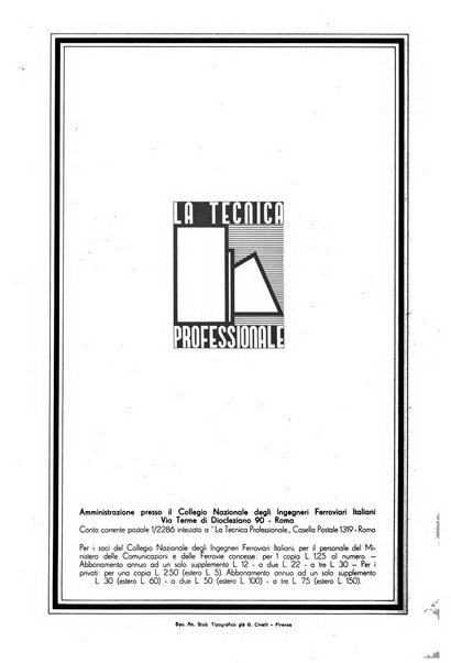 La tecnica professionale. Servizio lavori, linea e impianti raccolta di studi e notizie per l'istruzione del personale ferroviario