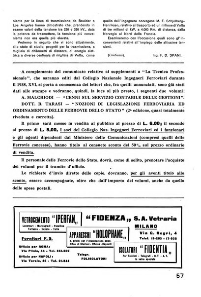 La tecnica professionale. Servizio lavori, linea e impianti raccolta di studi e notizie per l'istruzione del personale ferroviario