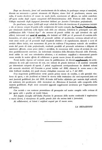 La tecnica professionale. Servizio lavori, linea e impianti raccolta di studi e notizie per l'istruzione del personale ferroviario