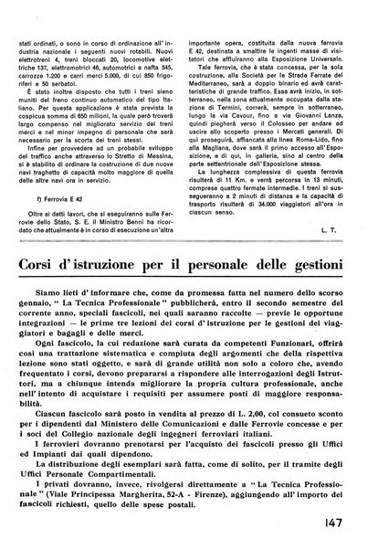 La tecnica professionale. Servizio lavori, linea e impianti raccolta di studi e notizie per l'istruzione del personale ferroviario