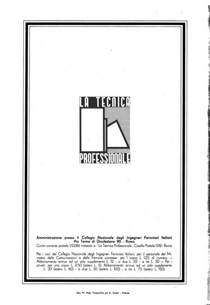 La tecnica professionale. Servizio lavori, linea e impianti raccolta di studi e notizie per l'istruzione del personale ferroviario