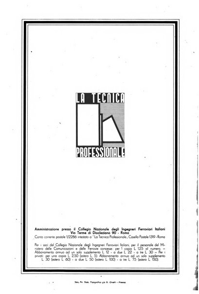 La tecnica professionale. Servizio lavori, linea e impianti raccolta di studi e notizie per l'istruzione del personale ferroviario