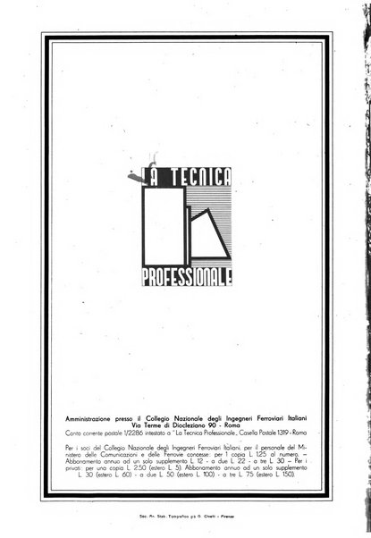 La tecnica professionale. Servizio lavori, linea e impianti raccolta di studi e notizie per l'istruzione del personale ferroviario