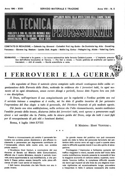 La tecnica professionale. Servizio lavori, linea e impianti raccolta di studi e notizie per l'istruzione del personale ferroviario