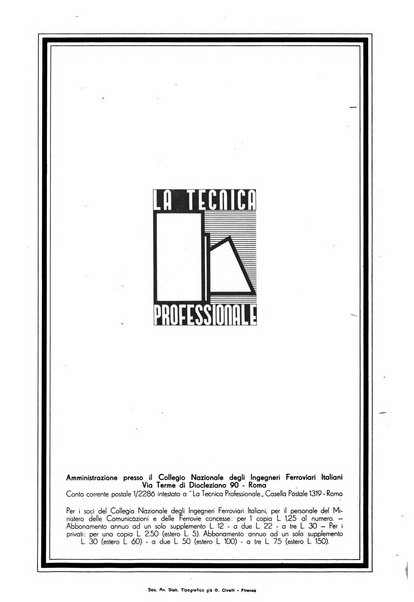 La tecnica professionale. Servizio lavori, linea e impianti raccolta di studi e notizie per l'istruzione del personale ferroviario