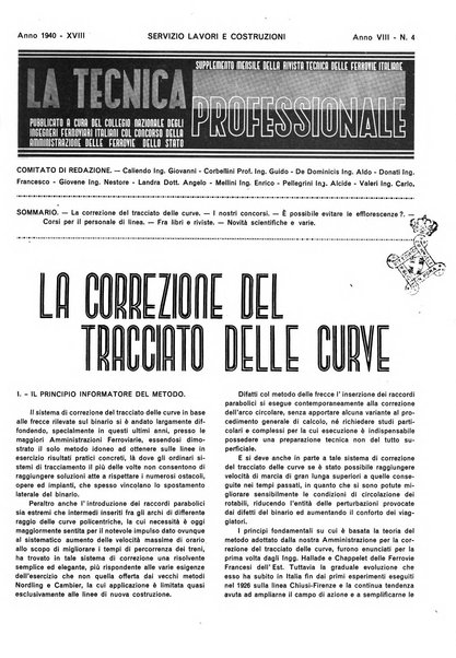 La tecnica professionale. Servizio lavori, linea e impianti raccolta di studi e notizie per l'istruzione del personale ferroviario