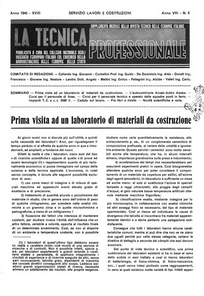 La tecnica professionale. Servizio lavori, linea e impianti raccolta di studi e notizie per l'istruzione del personale ferroviario