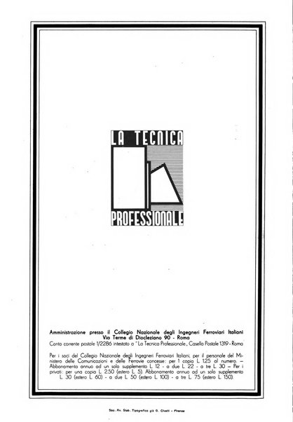 La tecnica professionale. Servizio lavori, linea e impianti raccolta di studi e notizie per l'istruzione del personale ferroviario