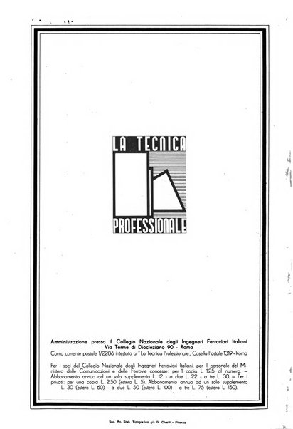 La tecnica professionale. Servizio lavori, linea e impianti raccolta di studi e notizie per l'istruzione del personale ferroviario