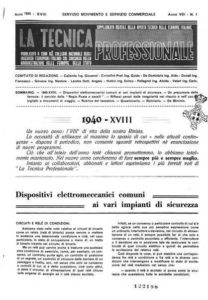 La tecnica professionale. Servizio lavori, linea e impianti raccolta di studi e notizie per l'istruzione del personale ferroviario