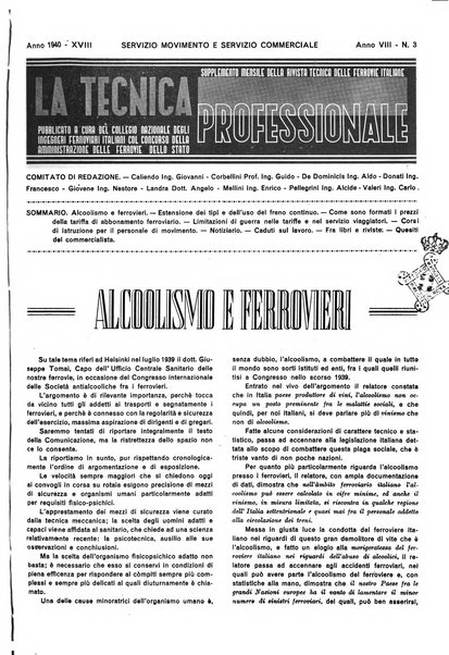 La tecnica professionale. Servizio lavori, linea e impianti raccolta di studi e notizie per l'istruzione del personale ferroviario