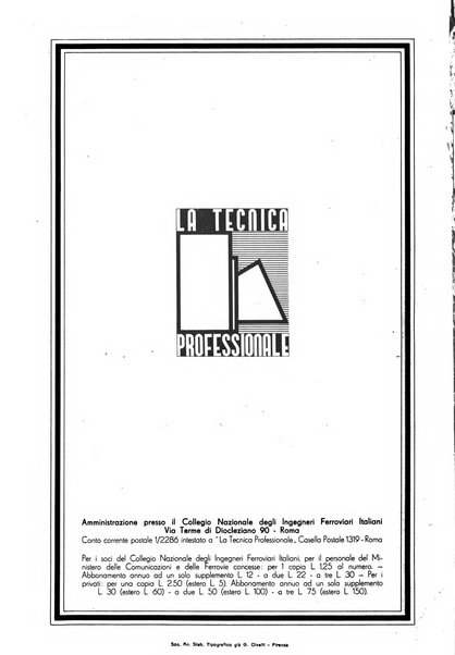 La tecnica professionale. Servizio lavori, linea e impianti raccolta di studi e notizie per l'istruzione del personale ferroviario