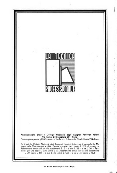 La tecnica professionale. Servizio lavori, linea e impianti raccolta di studi e notizie per l'istruzione del personale ferroviario