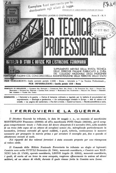 La tecnica professionale. Servizio lavori, linea e impianti raccolta di studi e notizie per l'istruzione del personale ferroviario