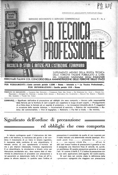 La tecnica professionale. Servizio lavori, linea e impianti raccolta di studi e notizie per l'istruzione del personale ferroviario