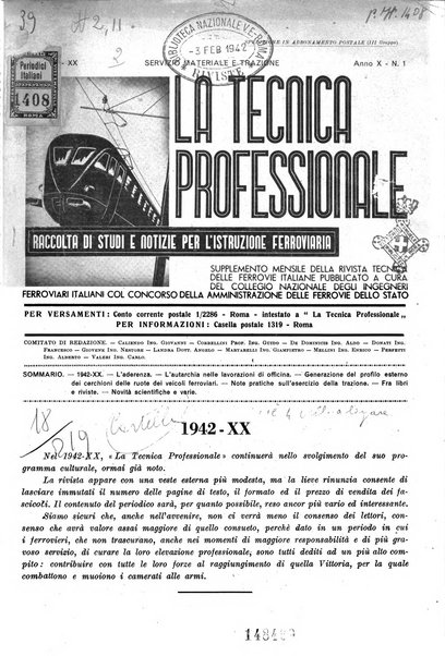 La tecnica professionale. Servizio lavori, linea e impianti raccolta di studi e notizie per l'istruzione del personale ferroviario