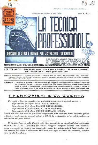 La tecnica professionale. Servizio lavori, linea e impianti raccolta di studi e notizie per l'istruzione del personale ferroviario