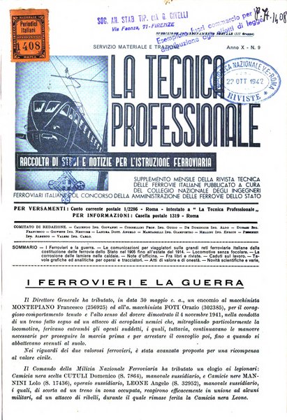 La tecnica professionale. Servizio lavori, linea e impianti raccolta di studi e notizie per l'istruzione del personale ferroviario