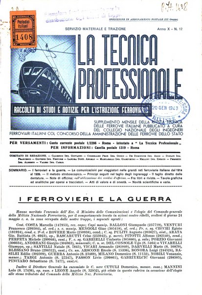 La tecnica professionale. Servizio lavori, linea e impianti raccolta di studi e notizie per l'istruzione del personale ferroviario