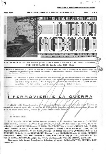 La tecnica professionale. Servizio lavori, linea e impianti raccolta di studi e notizie per l'istruzione del personale ferroviario