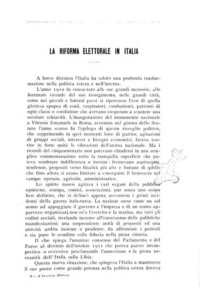 Il pensiero moderno rivista di lettere, scienze ed arti