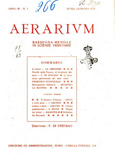 Aerarium rassegna mensile di scienze tributarie