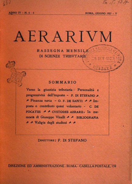 Aerarium rassegna mensile di scienze tributarie