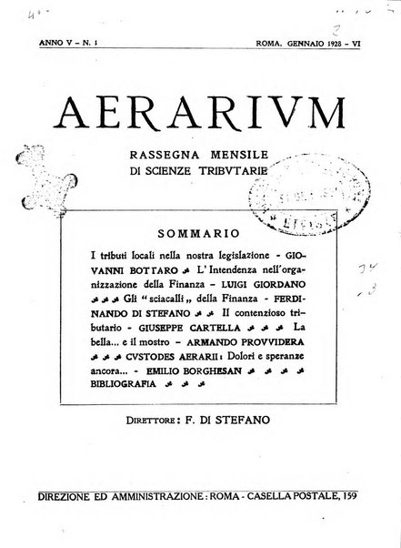 Aerarium rassegna mensile di scienze tributarie